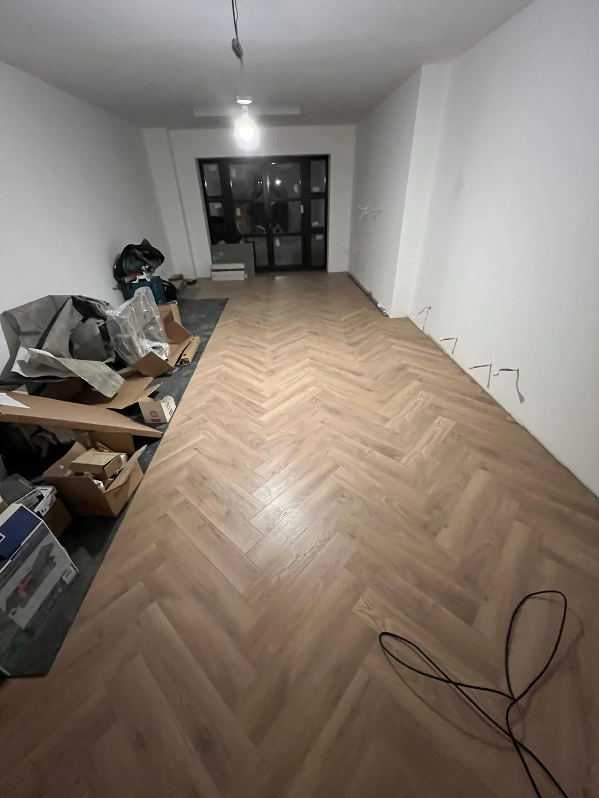 Finished laminate flooring installation in a London home